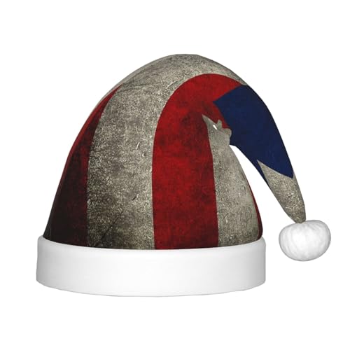 MLTRFGJ Weihnachtsmütze für Kinder, Motiv: Puerto Rico-Flagge, bedruckt, geeignet für Urlaub und Party-Dekoration von MLTRFGJ