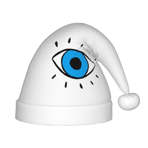 MLTRFGJ Weihnachtsmütze für Kinder, Motiv: böser Blick, geeignet für Urlaub und Partydekoration von MLTRFGJ