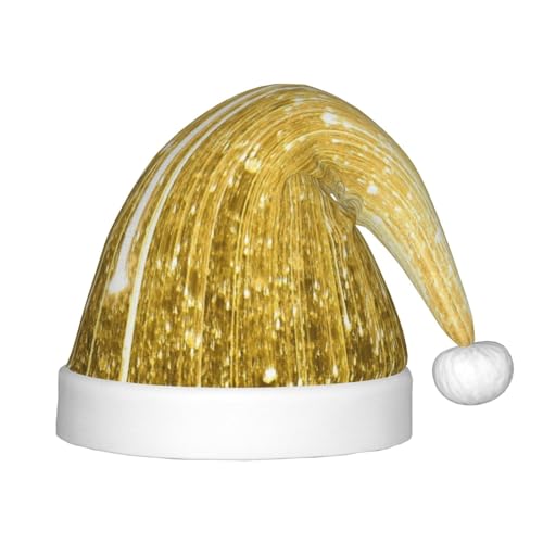 MLTRFGJ Weihnachtsmütze für Kinder, goldfarben, glitzernd, geeignet für Urlaub und Partydekoration von MLTRFGJ
