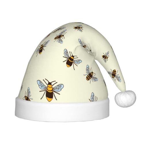 MLTRFGJ Weihnachtsmütze mit Honigbienen-Motiv, für Kinder, geeignet für Urlaub und Partydekoration von MLTRFGJ