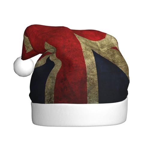 MLTRFGJ Weihnachtsmütze mit britischer Flagge, bedruckt, für Erwachsene, festliches Partyzubehör für Weihnachten und Neujahr von MLTRFGJ
