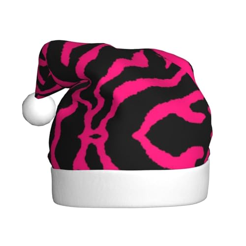 MLTRFGJ Weihnachtsmützen für Erwachsene, Zebra-Tiger, Leopardenmuster, Rosa, bedruckt, Festliches Partyzubehör für Weihnachten und Neujahr von MLTRFGJ