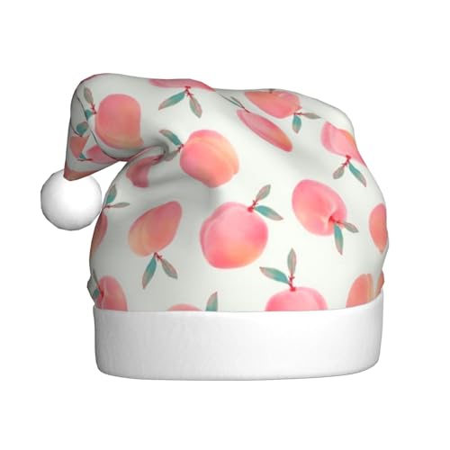 MLTRFGJ Weihnachtsmützen für Erwachsene, mit rosa Pfirsich-Druck, festliches Partyzubehör für Weihnachten und Neujahr von MLTRFGJ