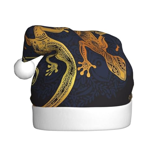 MLTRFGJ Weihnachtsmützen mit Gecko-Eidechsen für Erwachsene, festliches Partyzubehör für Weihnachten und Neujahr von MLTRFGJ