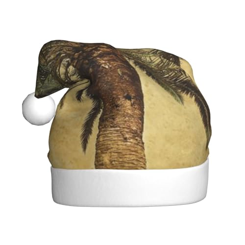MLTRFGJ Weihnachtsmützen mit Palmenmotiv, tropisch bedruckt, für Erwachsene, festliches Partyzubehör für Weihnachten und Neujahr von MLTRFGJ