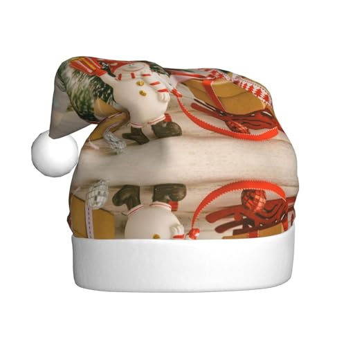 MLTRFGJ Weihnachtsmützen mit Weihnachtsbaumkugeln, Sternen, bedruckt, für Erwachsene, festliches Partyzubehör für Weihnachten und Neujahr von MLTRFGJ