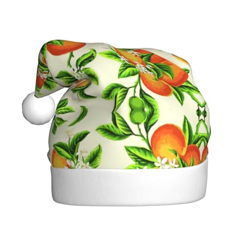 MLTRFGJ Weihnachtsmützen mit gelben Blüten und orangefarbenen Früchten, für Erwachsene, festliches Partyzubehör für Weihnachten und Neujahr von MLTRFGJ