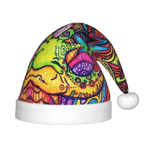 Mehrfarbige Marihuana-Blatt-Unkraut-Kunstdruck für Kinder, Weihnachtsmütze, geeignet für Urlaub und Party-Dekoration Mehrfarbige Marihuana-Blatt-Unkraut-Kunstdruck für Kinder, Weihnachtsmütze, geeignet für Urlaub und Party-Dekoration von MLTRFGJ