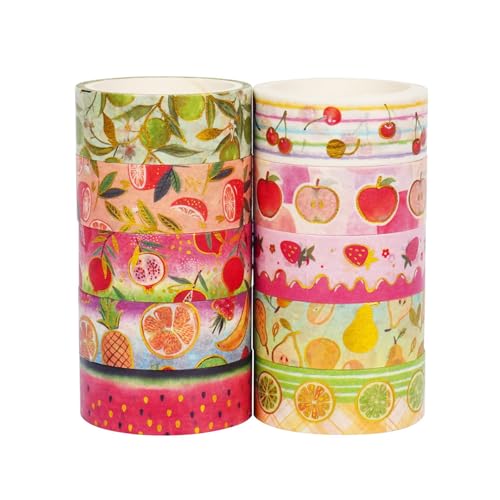 10Rolls Obstband 15mmx9.8ft Dekorative Aufkleber Ästhetische Papierbänder Für Scrapbooking Journal Notebook Album Verpackung Papierhandwerk 10Rolls Obstband 15mmx9.8ft Dekorative Aufkleber Ästhetische Papierbänder Für Scrapbooking Journal Notebook Album Verpackung Papierhandwerk von MLWSKERTY
