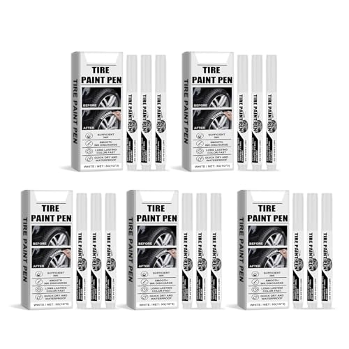15 Stück weiße Pney Paint Pen, schnelltrocknend, wasserbeständig, weiß von MLWSKERTY