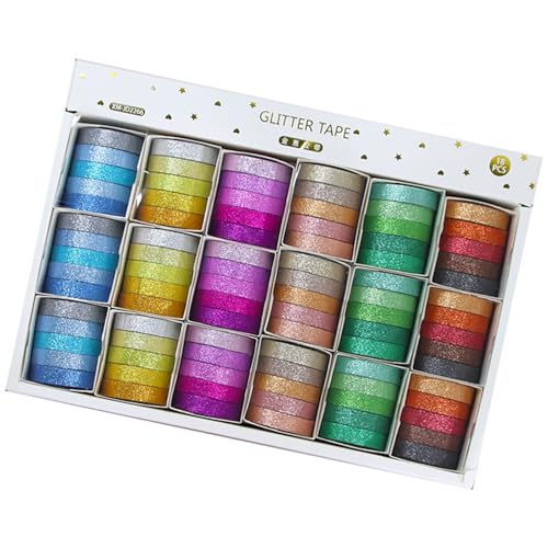 18 Schachteln Kreatives dekoratives Klebeband, Glitterring, Washis Tape, dekorativ, Hand-Account Tape für Journing Scrapbooking 18 Schachteln Kreatives dekoratives Klebeband, Glitterring, Washis Tape, dekorativ, Hand-Account Tape für Journing Scrapbooking von MLWSKERTY