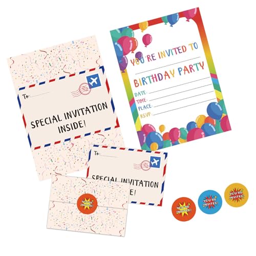 18 Stück/Set Kindergeburtstag Party Einladungen mit Sticker Geburtstag Einladungen Geburtstag Party Einladungen Karten von MLWSKERTY