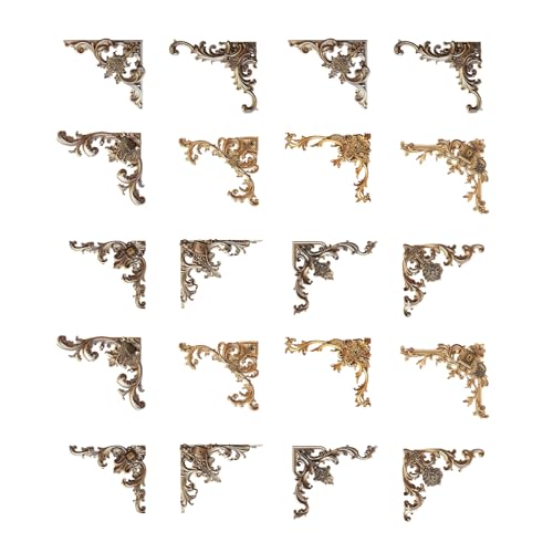 20 Insgesamt Ausgehöhlte Geprägte Ecke Aufkleber Vintage Scrapbooking Corner Sticker Für Journalplaner Fotoalbum Telefon Fall Metallkleber Label von MLWSKERTY