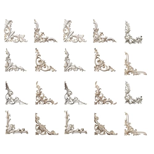 20 Insgesamt Ausgehöhlte Geprägte Ecke Aufkleber Vintage Scrapbooking Corner Sticker Für Journalplaner Fotoalbum Telefon Fall Metallkleber Label von MLWSKERTY