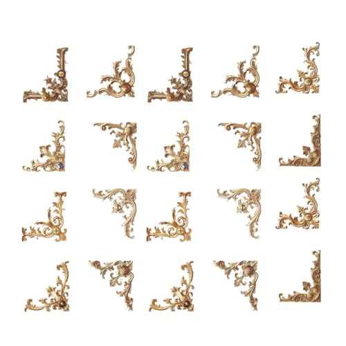 20 Insgesamt Ausgehöhlte Geprägte Ecke Aufkleber Vintage Scrapbooking Corner Sticker Für Journalplaner Fotoalbum Telefon Fall Metallkleber Label von MLWSKERTY