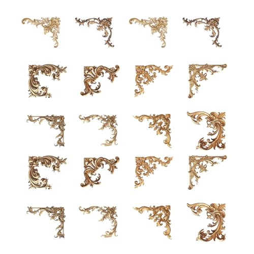 20 Insgesamt Ausgehöhlte Geprägte Ecke Aufkleber Vintage Scrapbooking Corner Sticker Für Journalplaner Fotoalbum Telefon Fall Metallkleber Label von MLWSKERTY