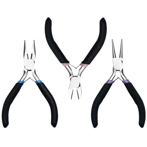 3-teiliges Schmuck-Set für Schmuck, Handwerkswerkzeug, für Perlen, polierter Schmuck, ergonomisch, für Amateure, Basteln von MLWSKERTY