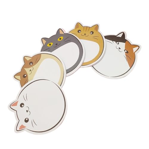 5 Stück Stick-Pads, Haftnotizen, Haftnotizen, Katzen, Shape Designs, Stick, Note, Pads, Memo-Pad-Set von MLWSKERTY