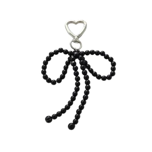 Bowknot Heart Anhänger Keychain Perlen Telefon Charme Abnehmbarer Bogen Lanyard Handgefertigter Schlüsselringschmuck Für Brieftasche Stylish Kettenzubehör von MLWSKERTY