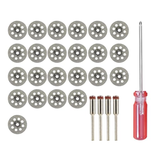 Diamant-Trennscheiben, 22 mm, für Drehwerkzeug, ideal zum Schneiden von Fliesen, Glas, Stein, wird mit 4 Bohrfuttern, 25 Stück Diamant-Trennscheiben, 22 mm, für Drehwerkzeug, ideal zum Schneiden von Fliesen, Glas, Stein, wird mit 4 Bohrfuttern, 25 Stück von MLWSKERTY
