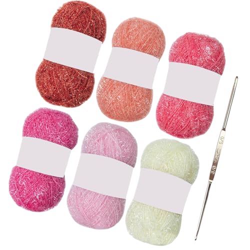 MLWSKERTY 120 Yards Häkelgarn Sparkling Stricken Garn für Häkelarbeiten Dishcloths Polyester Garn, 176 oz, 120 Yards pro Knäuel von MLWSKERTY