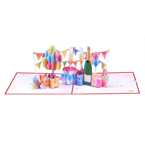 MLWSKERTY 3D Popup Einladungskarte Für Geburtstagsereignisse Handgefertigte Ballon Weinglas Grußkarte Mit Umschlagpartyzubehör MLWSKERTY 3D Popup Einladungskarte Für Geburtstagsereignisse Handgefertigte Ballon Weinglas Grußkarte Mit Umschlagpartyzubehör von MLWSKERTY