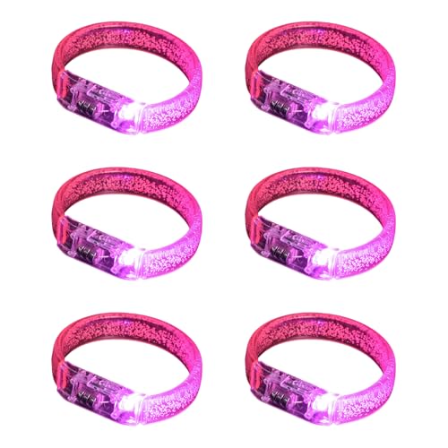 MLWSKERTY 6PCS LED Light Bracelets Für Kinder Teenager Und Erwachsene Multicolor LED Armbands Elegante Party Wear Arms Accessoires Partyzubehör von MLWSKERTY