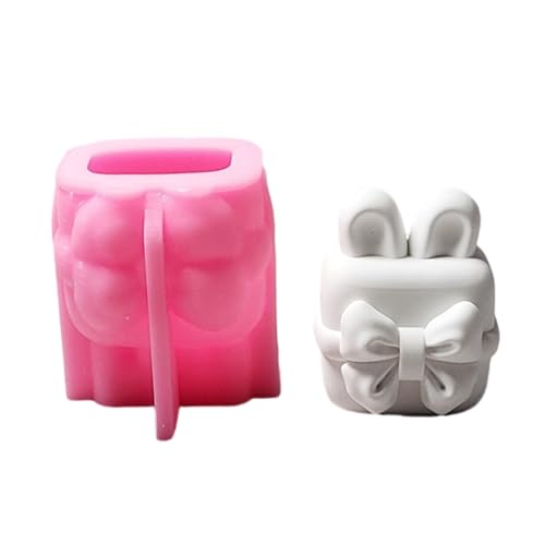 MLWSKERTY Bunnies Ear Bowknot Silikonformen für Seife, Kerze aus Epoxidharz, Dekoration für zu Hause von MLWSKERTY