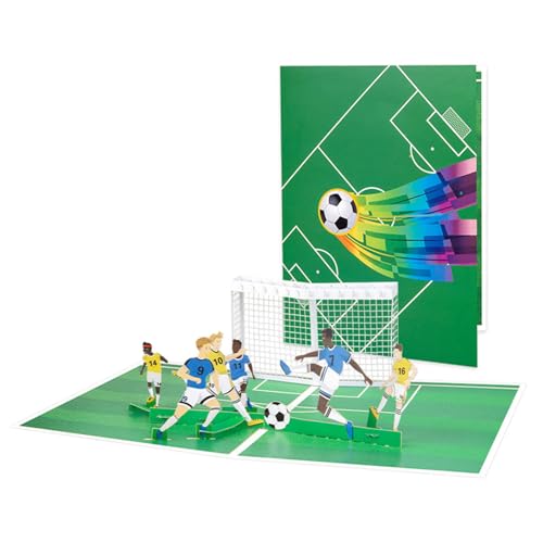 MLWSKERTY Fußball Handgefertigte 3D Popup Karte Popup Grußkarte Sportkarte Alles Zum Geburtstagskarten Vatertagskarten Mit Umschlag von MLWSKERTY