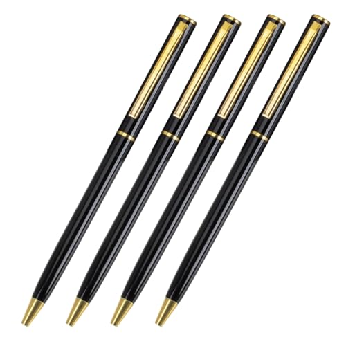MLWSKERTY Metall-Kugelschreiber mit Stiftclip, Drehkugelschreiber, Bürosignierstift, Schreiben reibungslos, Signaturstift, 0,7 mm, 4 Stück MLWSKERTY Metall-Kugelschreiber mit Stiftclip, Drehkugelschreiber, Bürosignierstift, Schreiben reibungslos, Signaturstift, 0,7 mm, 4 Stück von MLWSKERTY