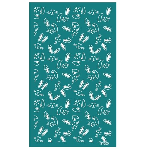 MLWSKERTY Rabbits Schablonen für Ohrringe, Seide, Eierschalen, 15,2 x 10,2 cm, Seide, zum Bedrucken aus Ton-Holz von MLWSKERTY