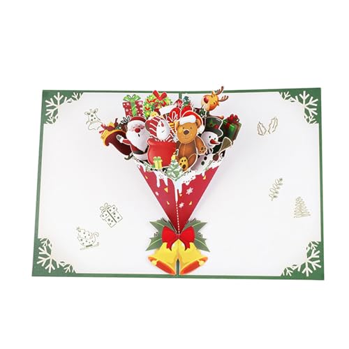 MLWSKERTY Weihnachtspuppen Bouquet Card Mit Umschlag Und Notizkarte Handgemachtes Festival Grußkarte Geschenke Postkarte Für Freund von MLWSKERTY