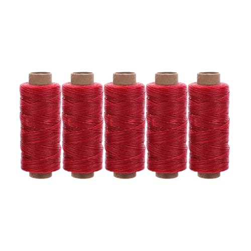 Nähgarn aus Leder, 5 Spulen, gewachst, aus Polyester, 109 g, für Leder, Handwerk, Nähen, Schuhe, Schuhe von MLWSKERTY
