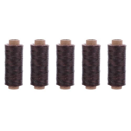 Nähgarn aus Leder, 5 Spulen, gewachst, aus Polyester, 109 g, für Leder, Handwerk, Nähen, Schuhe, Schuhe von MLWSKERTY