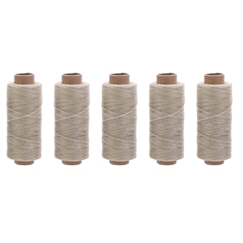 Nähgarn aus Leder, 5 Spulen, gewachst, aus Polyester, 109 g, für Leder, Handwerk, Nähen, Schuhe, Schuhe von MLWSKERTY