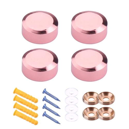 Rosafarbene Schrauben aus massivem Glas, elegant, abgeschrägte Kanten, Zubehör für Badezimmer, Glas, dekorativ, 4 Stück Rosafarbene Schrauben aus massivem Glas, elegant, abgeschrägte Kanten, Zubehör für Badezimmer, Glas, dekorativ, 4 Stück von MLWSKERTY