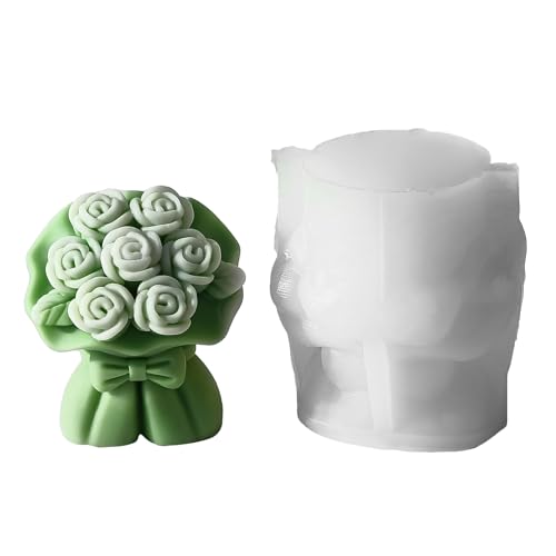 Silikonblütenform Valentinstag Rosenbouquetform Für Aromatherapys Kerze Handgefertigte Desktop Ornamentschimmelseife Machen Formen von MLWSKERTY