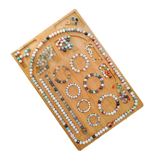 Tablett mit Holzperlen, multifunktional, Schmuck aus Holz, Perge, Perlen, Panel, Holzperlen, Textur, für Liebhaber und Perlen von MLWSKERTY