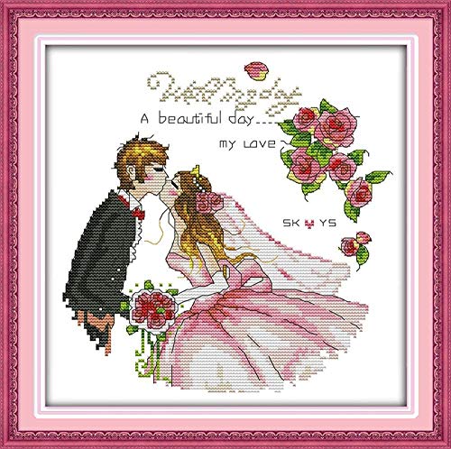 Kreuzstich Stickpackung Hochzeit 11CT Full Range of Embroidery Starter Kit DIY Kinder Erwachsene Familie Dekoration 16X20 Zoll Kreuzstich Stickpackung Hochzeit 11CT Full Range of Embroidery Starter Kit DIY Kinder Erwachsene Familie Dekoration 16X20 Zoll von MLZSMYXGS