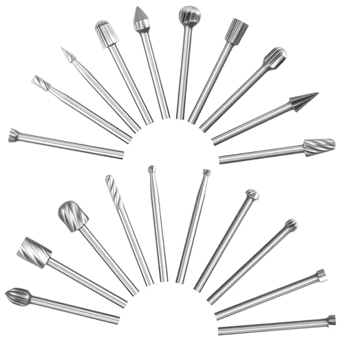 20 Stück Holzfräser und Holzschnitzfräser Set mit 3mm Schaft – Passend für Rotationswerkzeuge, ideal zum Gravieren, Bohren und Heimwerken von MLZTINGR
