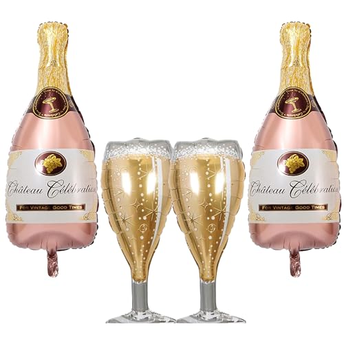 4 Stk Folienballon Champagne mit Helium Balloon Gas | XXL-Weinflasche Heliumballon | Sektflaschen Deko | Ideal für Hochzeiten, Geburtstage & Events 4 Stk Folienballon Champagne mit Helium Balloon Gas | XXL-Weinflasche Heliumballon | Sektflaschen Deko | Ideal für Hochzeiten, Geburtstage & Events von MLZTINGR