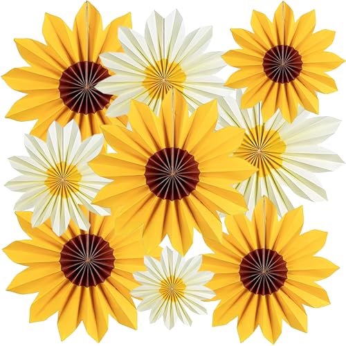 9 Stück Sonnenblumen Deko Papierfächer, Papierblumen Geburtstagsdeko, Sonnenblumen Papierfächer Girlande für Geburtstag Hochzeit Tisch Abschluss Party Deko 9 Stück Sonnenblumen Deko Papierfächer, Papierblumen Geburtstagsdeko, Sonnenblumen Papierfächer Girlande für Geburtstag Hochzeit Tisch Abschluss Party Deko von MLZTINGR
