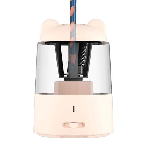 MLqkpwy Automatischer Bleistiftspitzer, Bleistiftspitzer für Klassenzimmer, Zeichenspitzer, Farbspitzer mit automatischer Abschaltung, wiederaufladbarer Bleistiftspitzer für Lehrer, 3 Modi für 6,5 mm von MLqkpwy