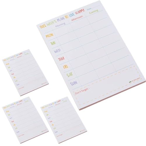 MLqkpwy Wochenplaner Notizblock, To-Do-Listen-Notizblock, To-Do-Listen-Planer, Wochenplaner, 4-teiliges Set von MLqkpwy