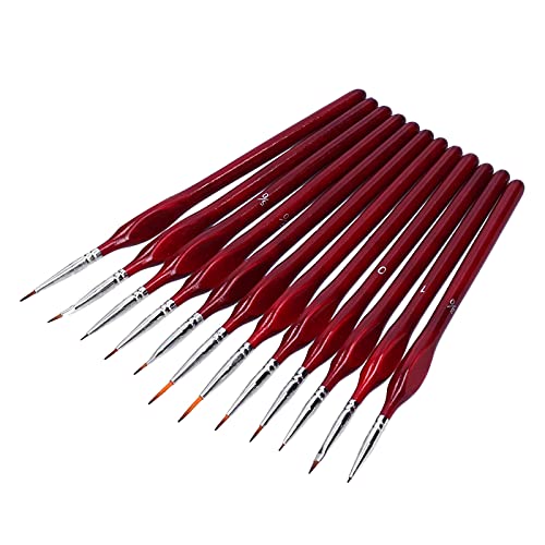Für 12 -pcs -Set für Pinsel Pinsel, Gesichtsmake -up -Nagel -Nagel -Modell Malmalerei Aquarellinie Zeichnung (Rot) von MMABEUTF