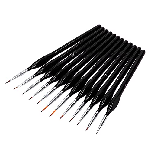 Für 12 -pcs -Set für Pinsel Pinsel, Gesichtsmake -up -Nagel -Nagel -Modell Malmalerei Aquarellinie Zeichnung (Schwarz) von MMABEUTF