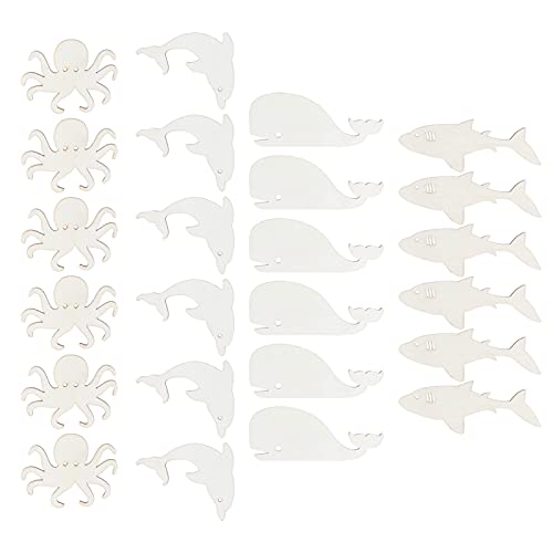 Für DIY, für handgefertigte Kunsthandwerks, 24-Punkte-Holzscheiben, Cartoon Marine Animal Form Dekoration Für DIY, für handgefertigte Kunsthandwerks, 24-Punkte-Holzscheiben, Cartoon Marine Animal Form Dekoration von MMABEUTF