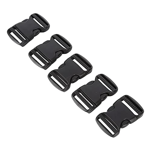 Für DIY -Handwerk für Rucksack - 5pcs schwarze Kunststoff -Dual -Verstellgurtschnallen mit Schnalle -Schnalle -Austausch (32 mm) von MMABEUTF