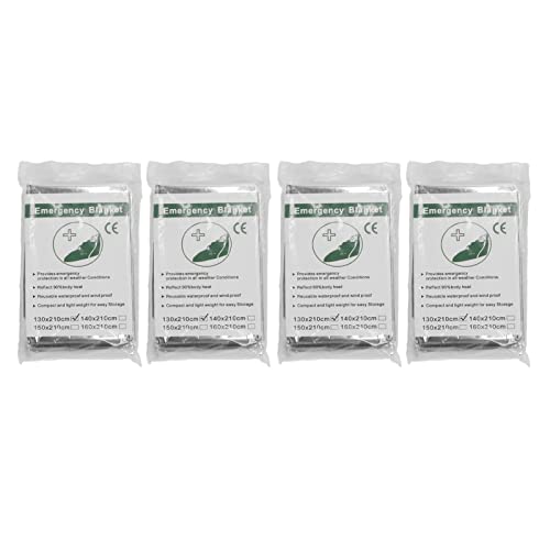 MMABEUTF Für 4PCs, für Notdecke, wasserdichtes Falten tragbares reflektierendes, trocken, überlebenswärme, für Camping -Wandern MMABEUTF Für 4PCs, für Notdecke, wasserdichtes Falten tragbares reflektierendes, trocken, überlebenswärme, für Camping -Wandern von MMABEUTF