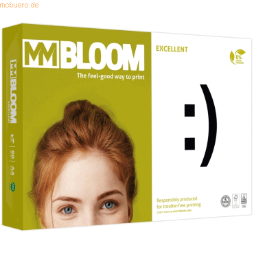 5 x MMBLOOM Kopierpapier Excellent A4 80g/qm VE=500 Blatt weiß von MMBLOOM